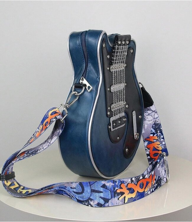 Large Jeweled Guitar Backpack/Purse - Teal