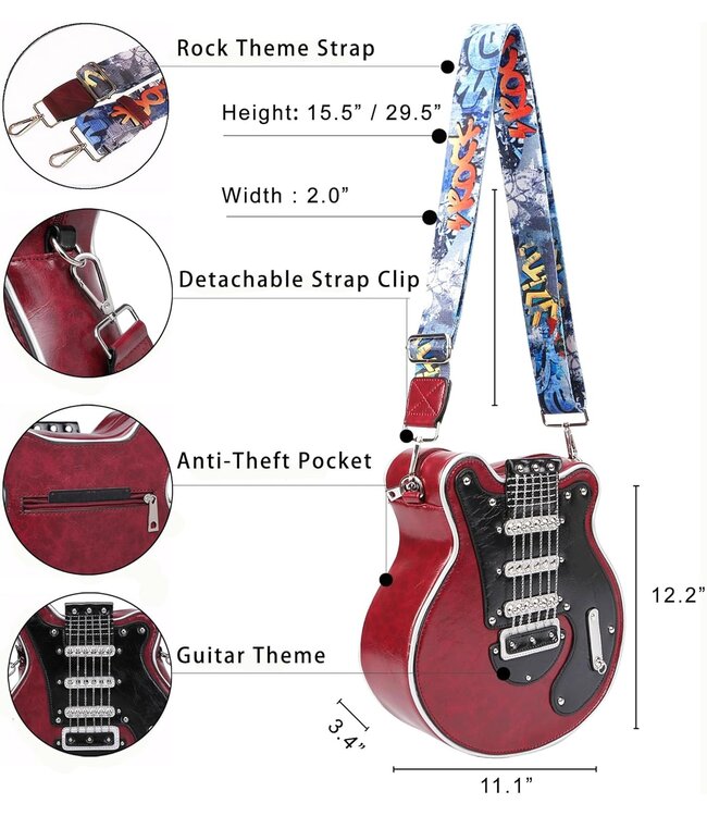 Rock the Red: Jeweled Guitar Backpack/Purse!