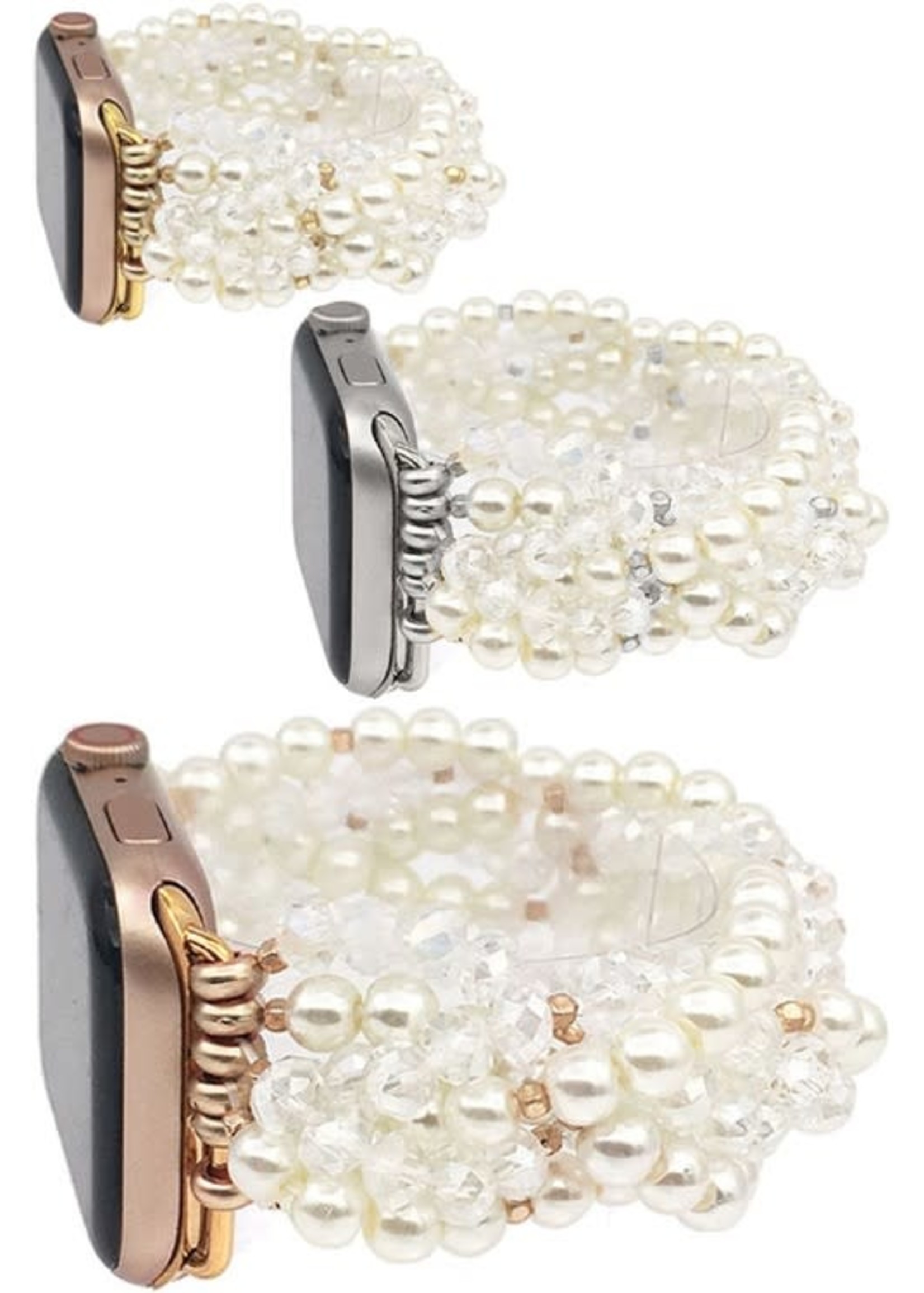 Blandice Jewelry Glass Pearl Stretch Apple Watch Band