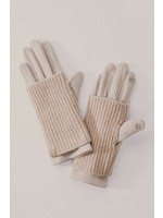 Trend Notes Knit Layered Suede Gloves