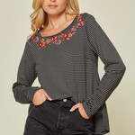 Andree Floral Embroidery Knit Top