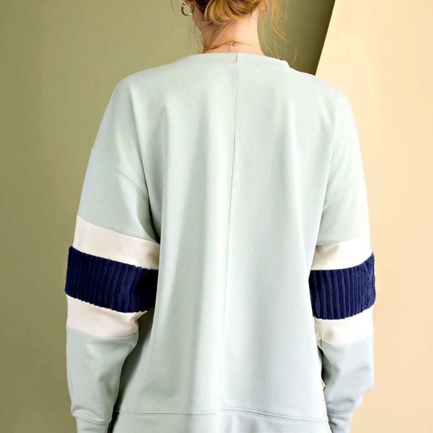 Loose Fit Color Block Pullover