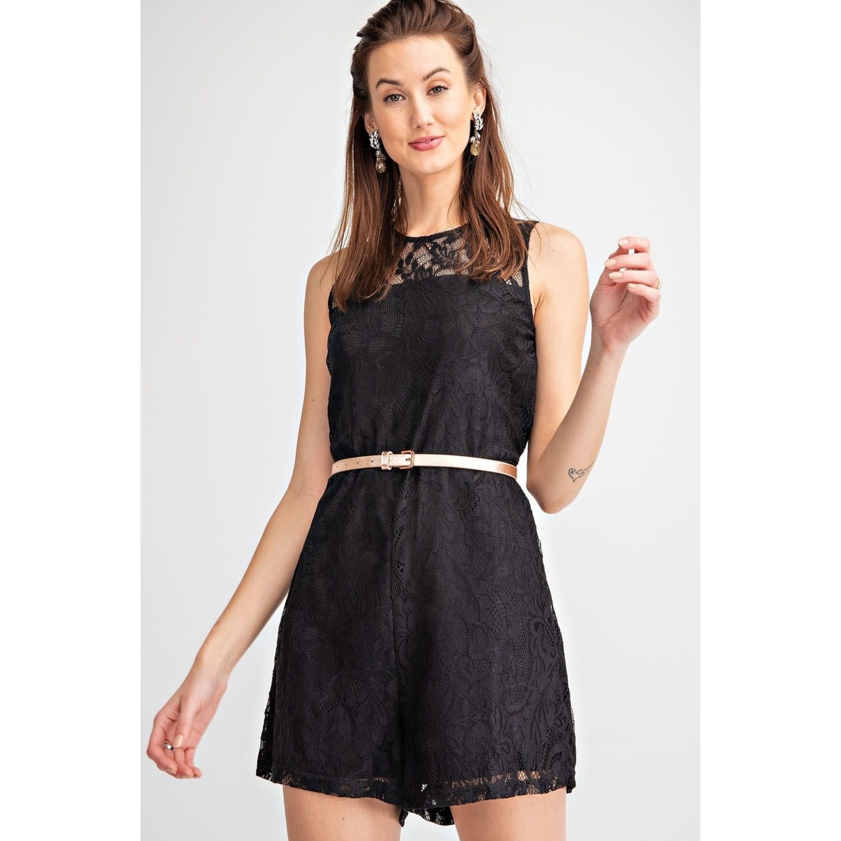 All Over Lace Sleeveless Romper