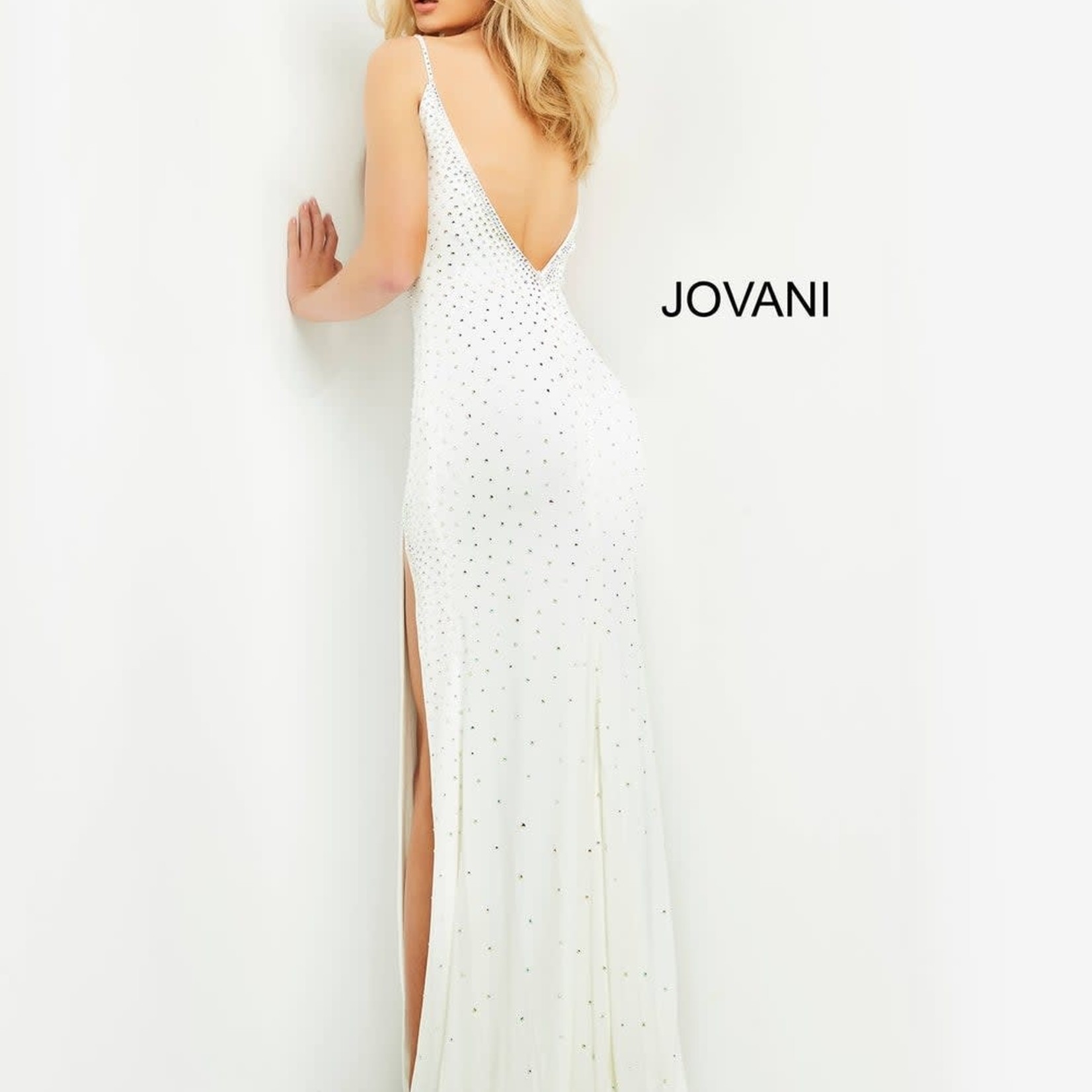 Jovani Jovani 06216A Embellished Fitted High Slit Gown