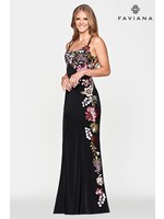 Faviana Faviana S10654 Sequin Floral Detail Gown