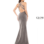 Colors G893 mesh gown w/cross strap back  - 4 black&silver