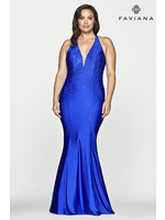 Faviana Faviana 9519 All Over Sequin Halter Gown