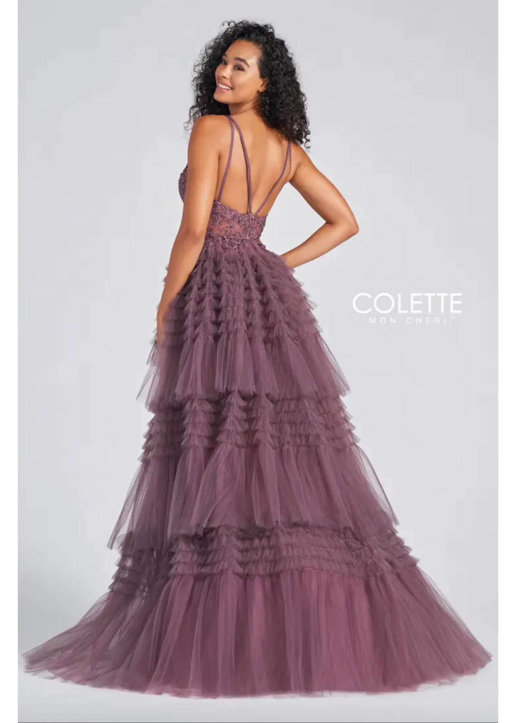 Colette Mon Cheri CL12281 Tulle High-Low Gown