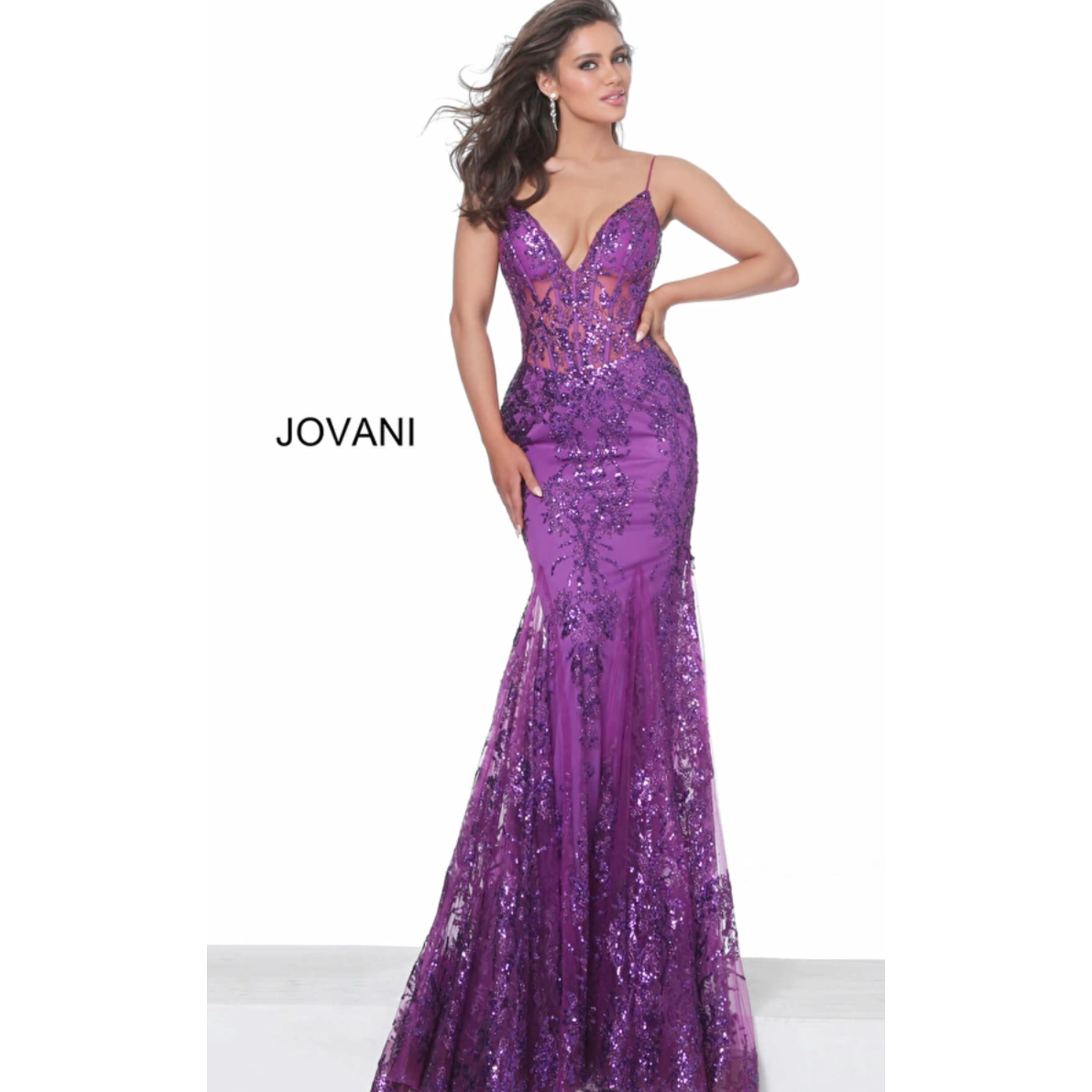 Jovani Jovani 3675A Glitter Mermaid Gown