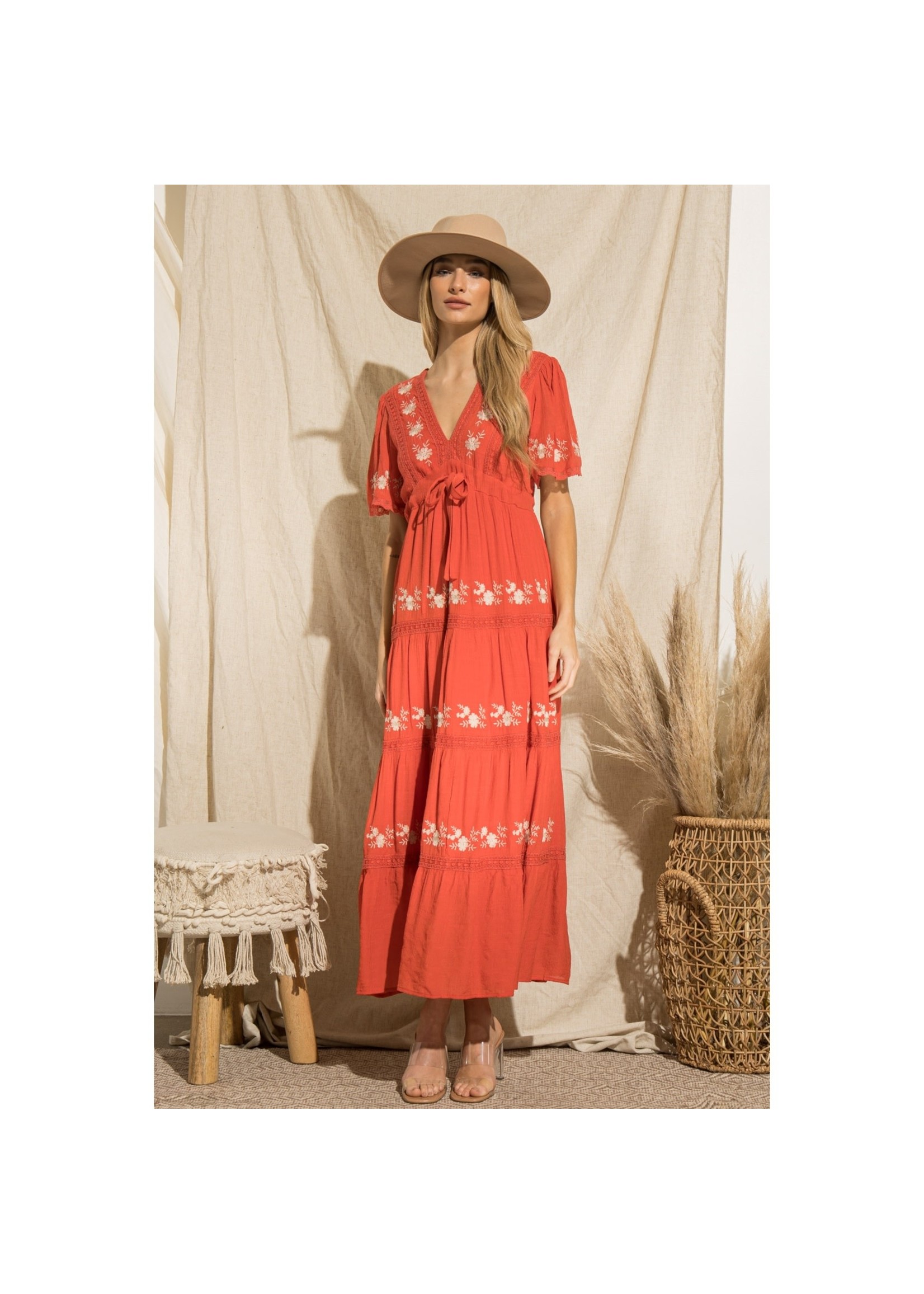 Bae Vely Floral Embroidered Maxi