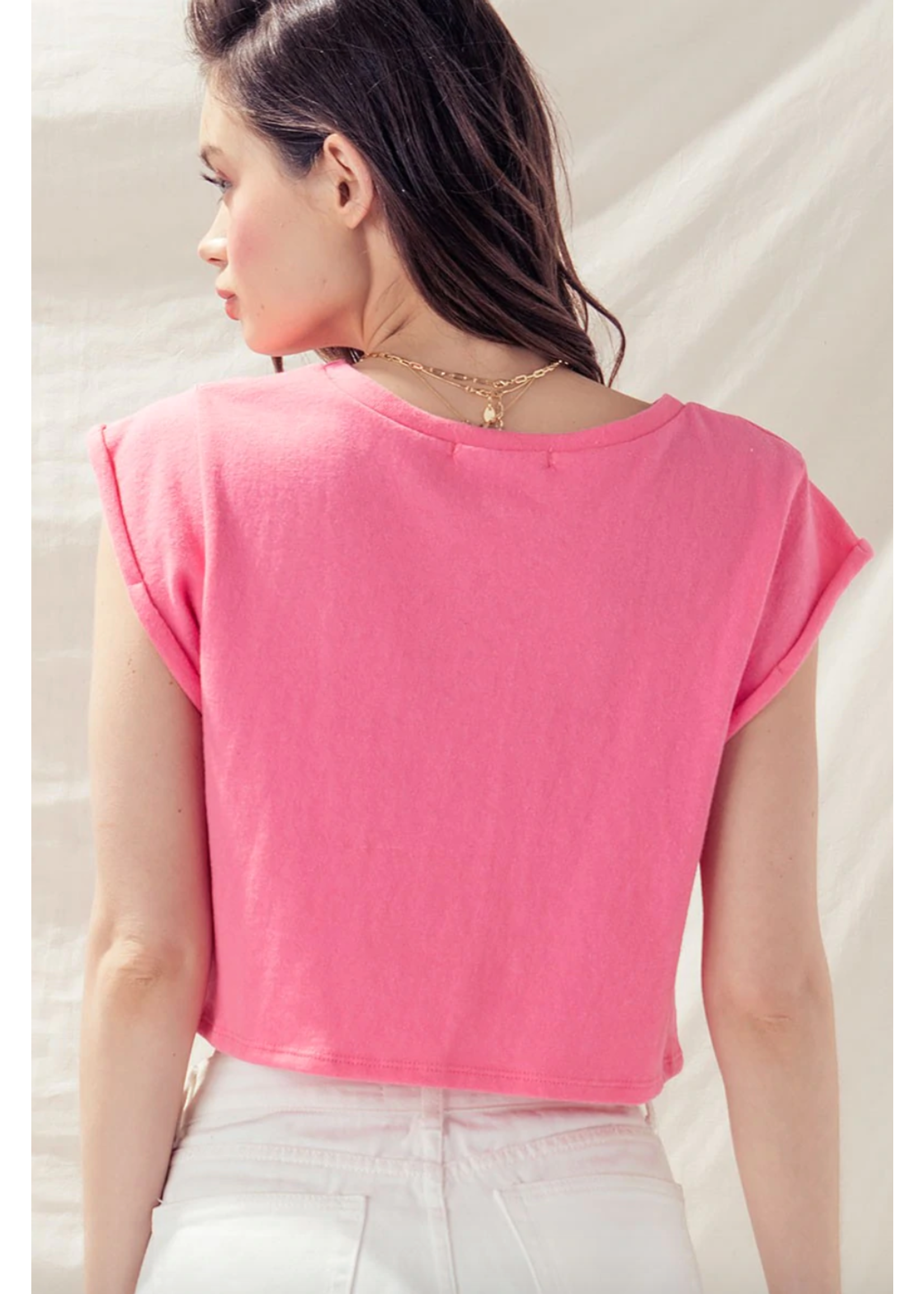 Trend Notes Vintage Front Tie Cropped Top