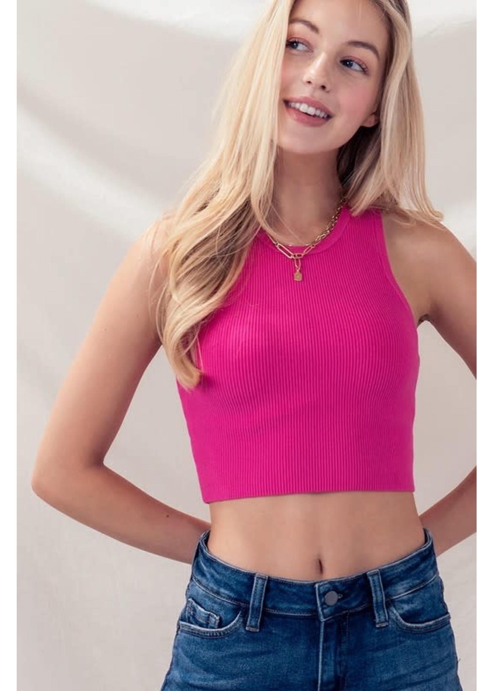 Trend Notes Rib Knit Cropped Tank Top