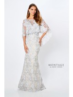 Mon Cheri 221962 Lace Embroidered Cape Gown