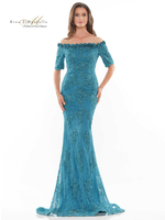 Rina di Montella Colors RD2727 Off Shoulder 3/4 Sleeve Gown