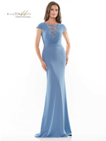 Rina di Montella Colors RD2729 Short Sleeve Beaded V-Neck Gown