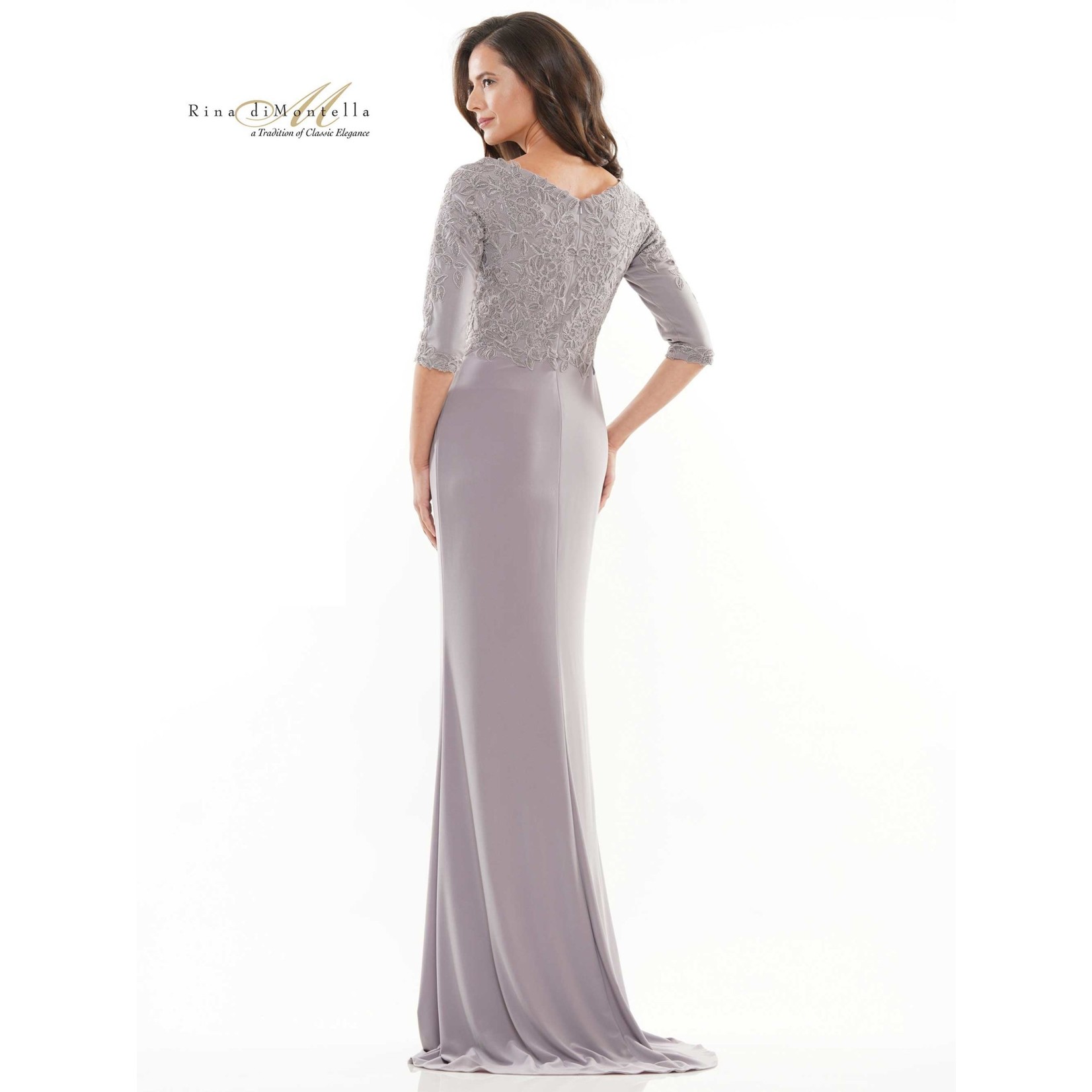 Colors Colors RD2731 Long Sleeve Lace Bodice Gown