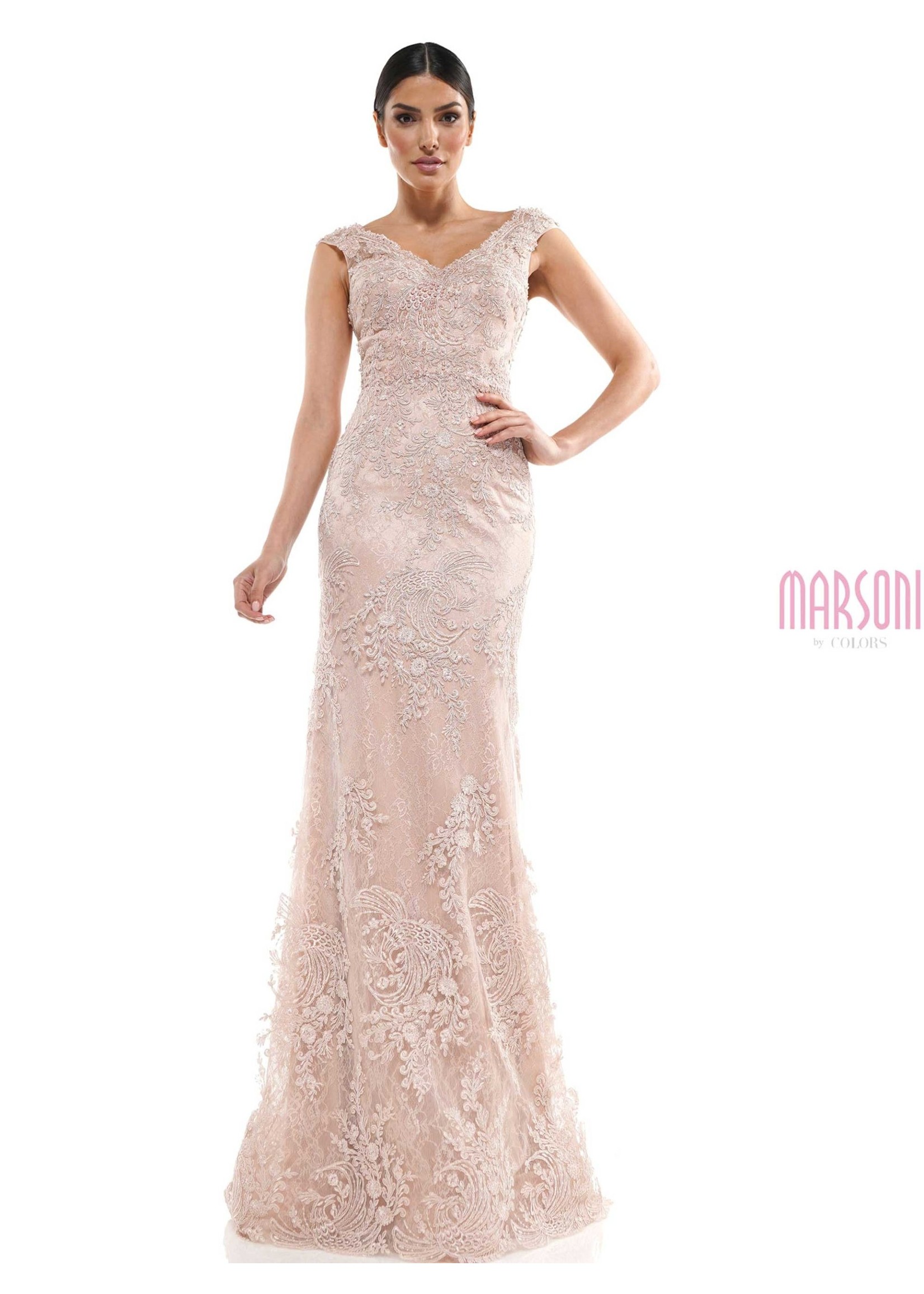 Colors MV1030 Chantilly Lace Fit & Flare Gown