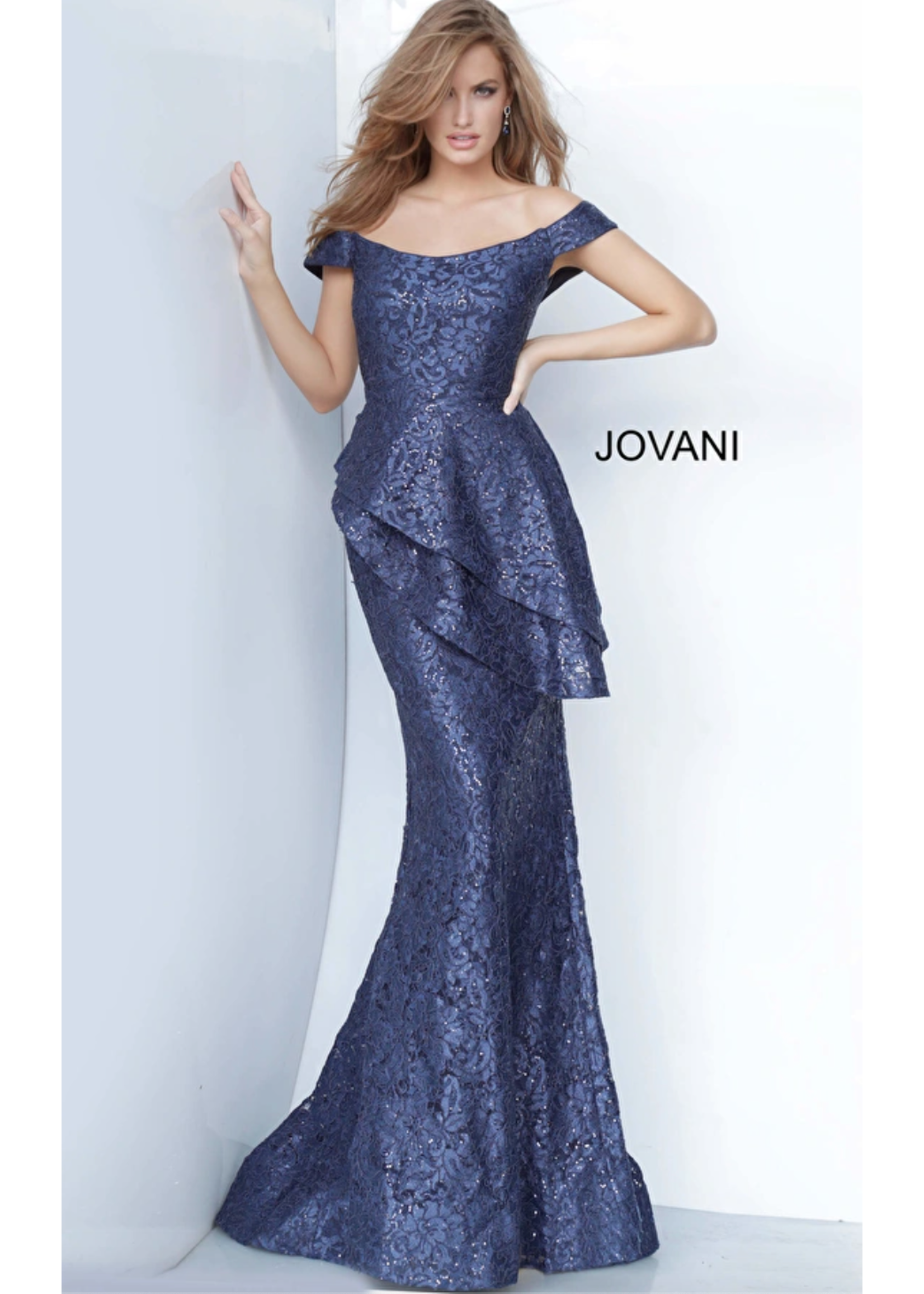 Jovani Jovani 02911A Off Shoulder Lace Gown