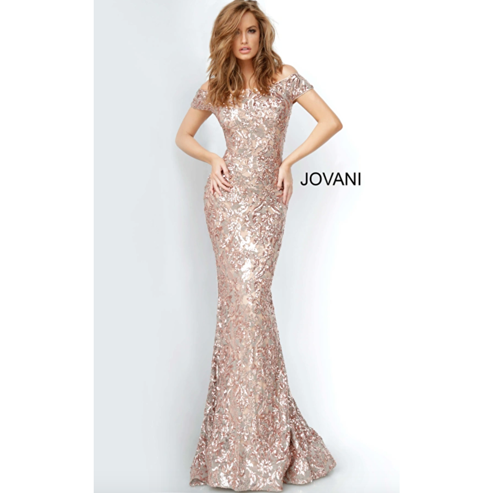 Jovani Jovani 1122A Fitted Sequined Gown