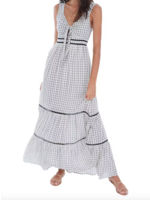Checked Front Maxi Dress