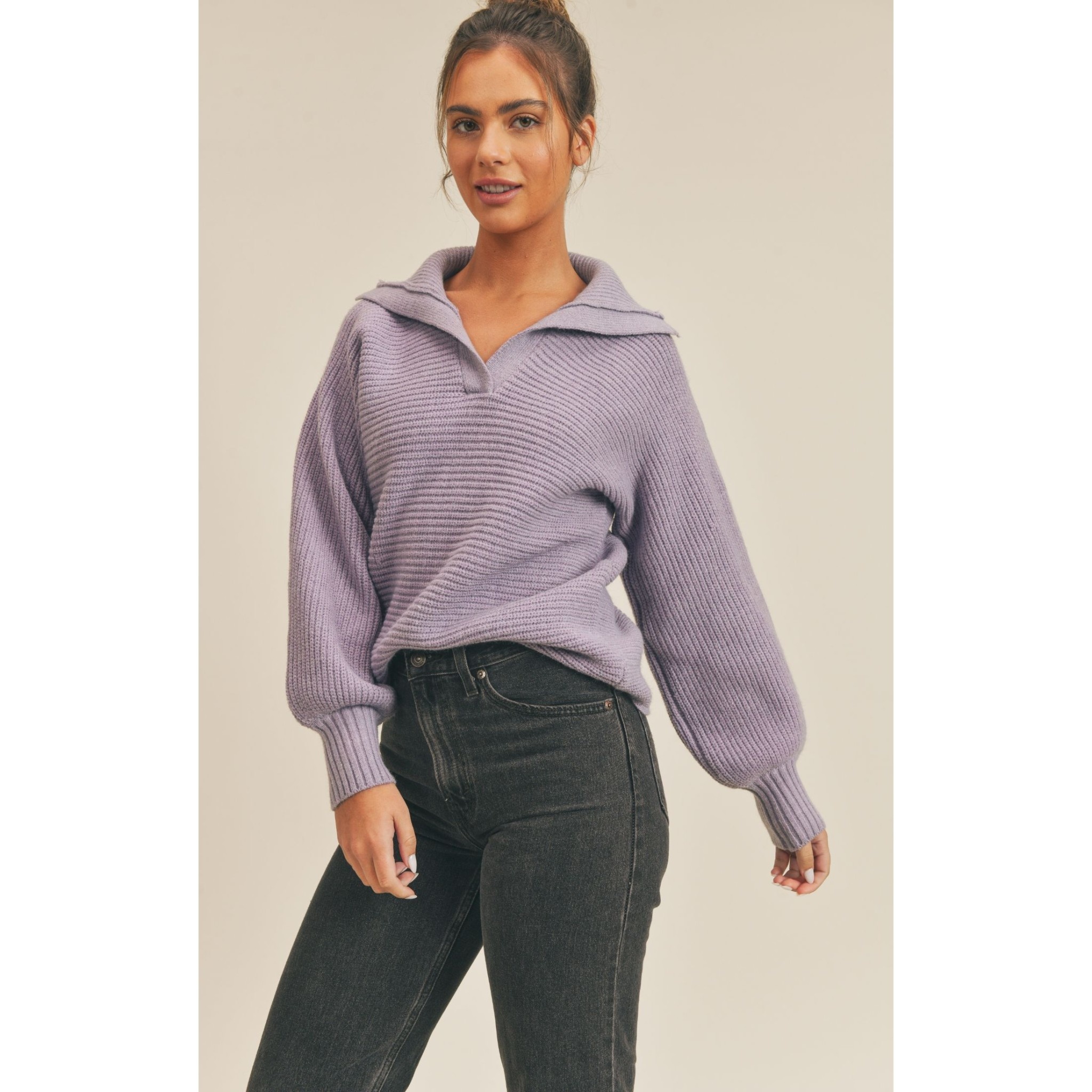 Settle Down Open Collar Sweater - Lola 