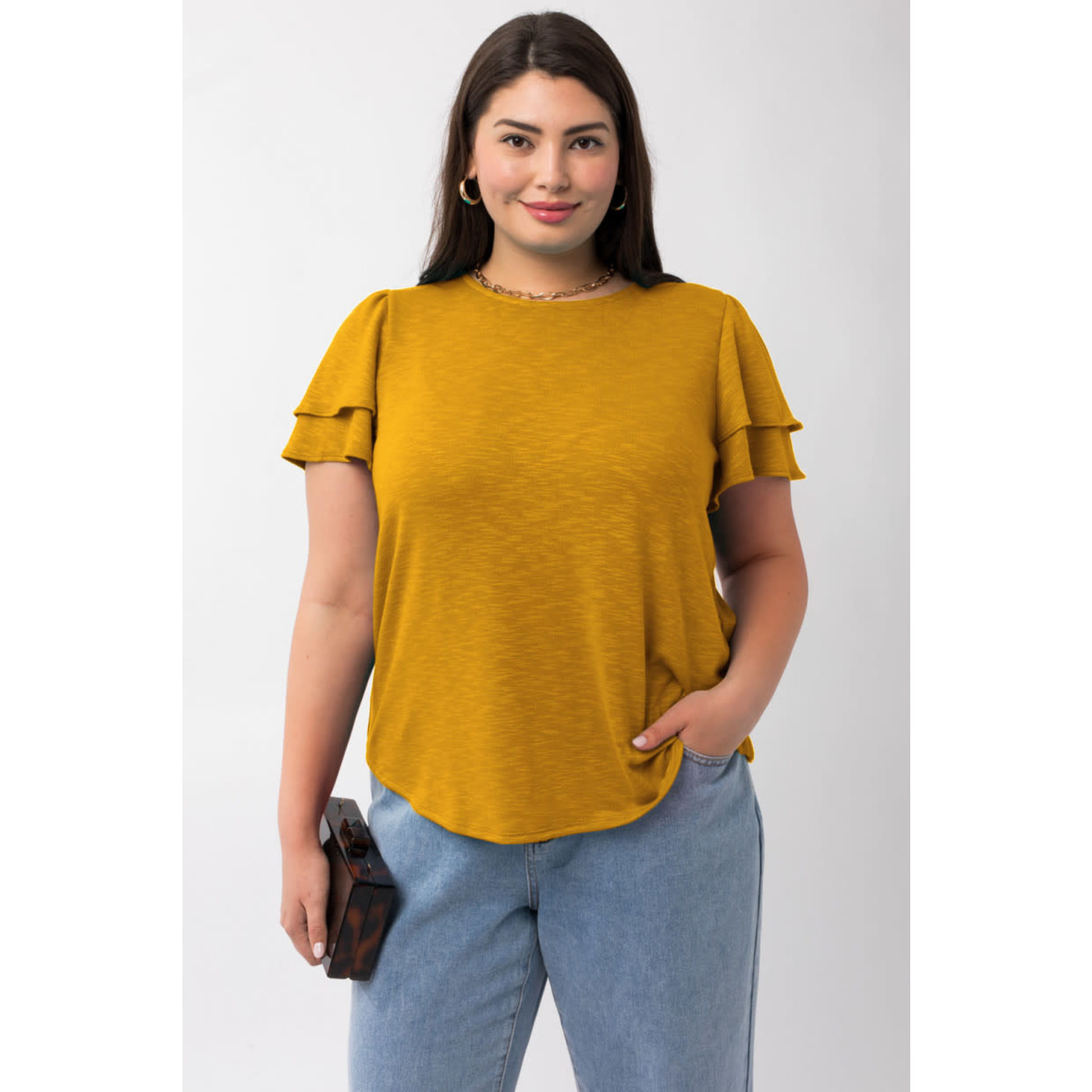 Gilli Double Ruffle Short Sleeve Top