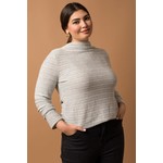 Curve Market Stripe Mock Neck Knit Top