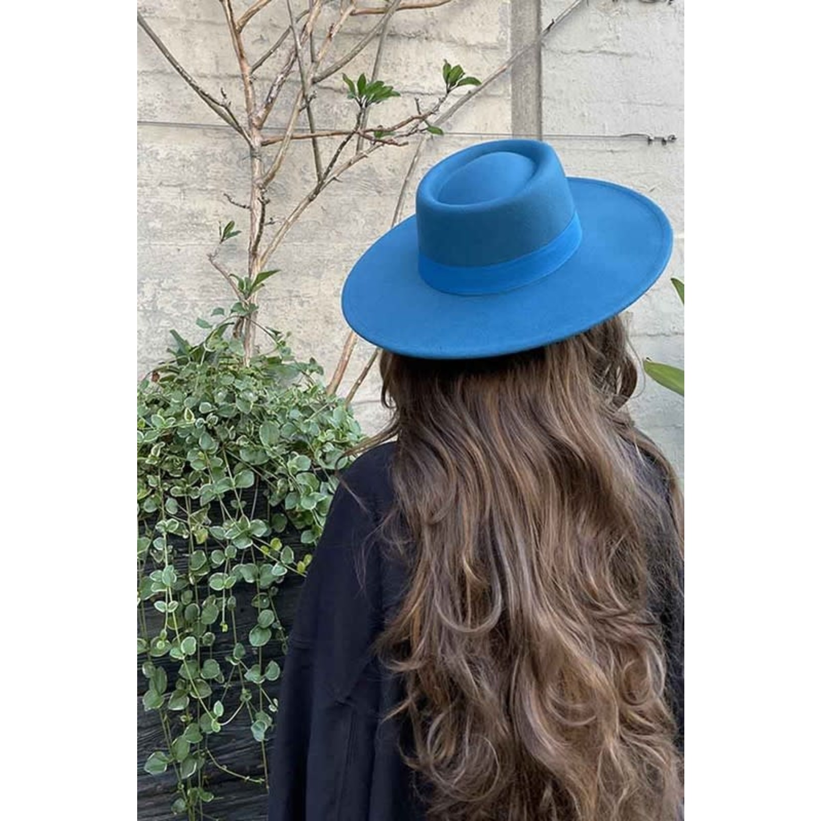 Love&Thyme Felt Boater Wide Brim Hat