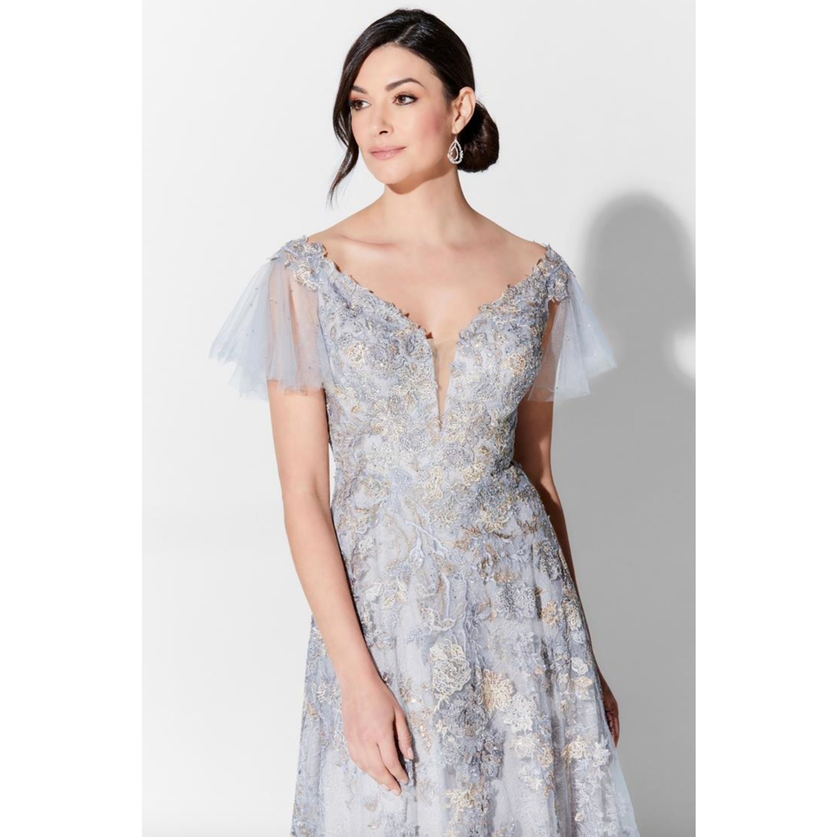 Ivonne D Mon Cheri 122D63 Embroidered Lace A-Line Gown