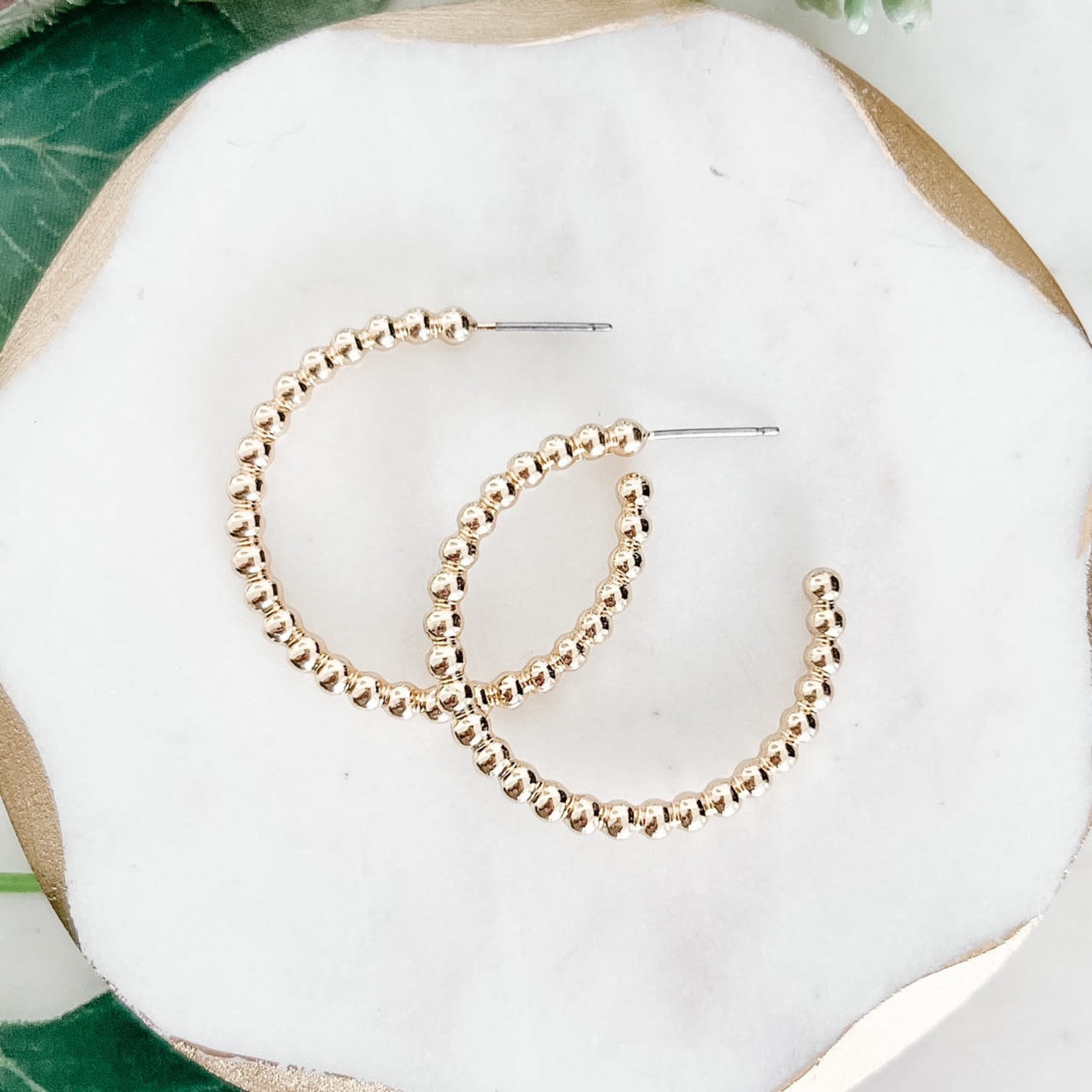 Lou & Co. Gold Ball Hoop Earrings