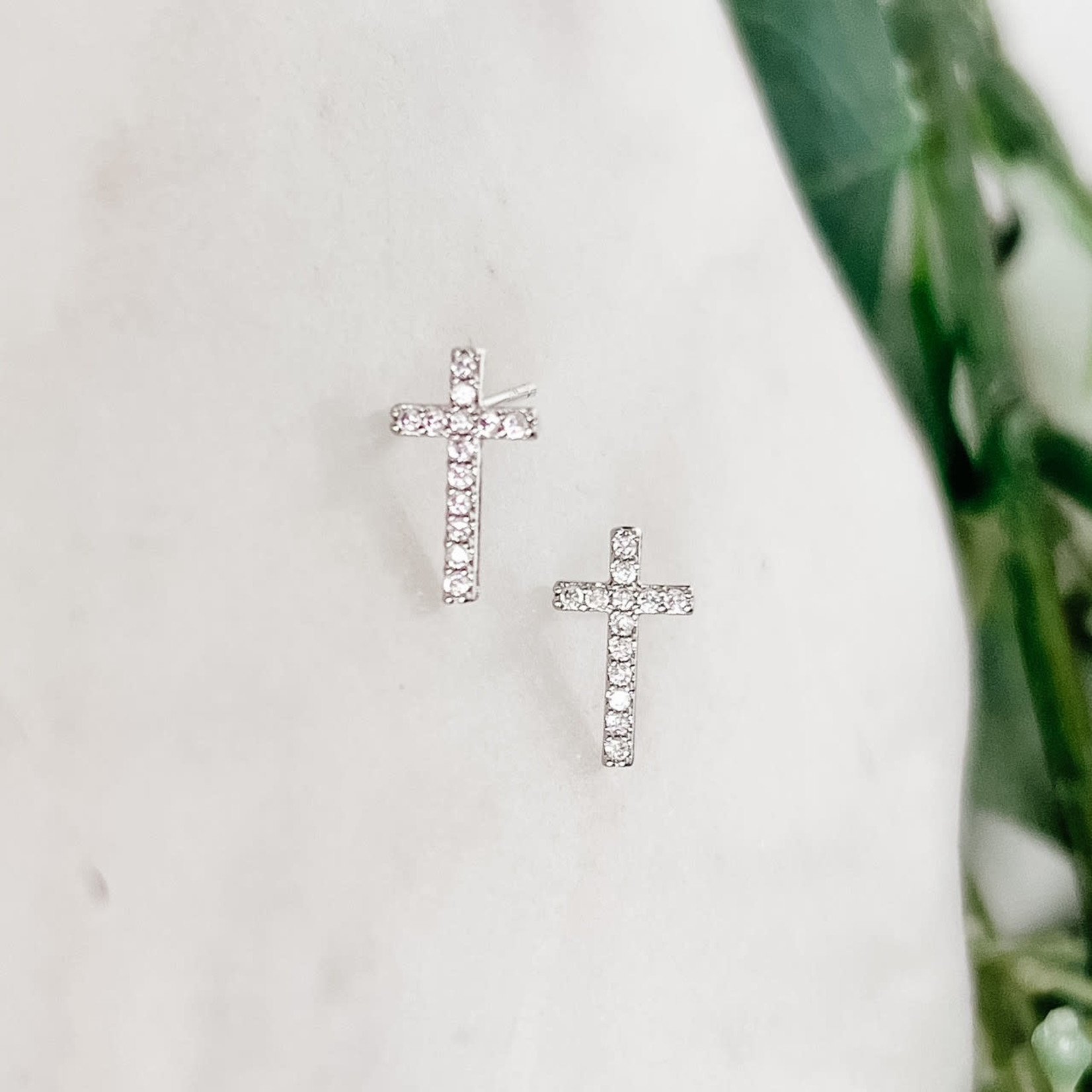 Lou & Co. CZ Cross Earrings