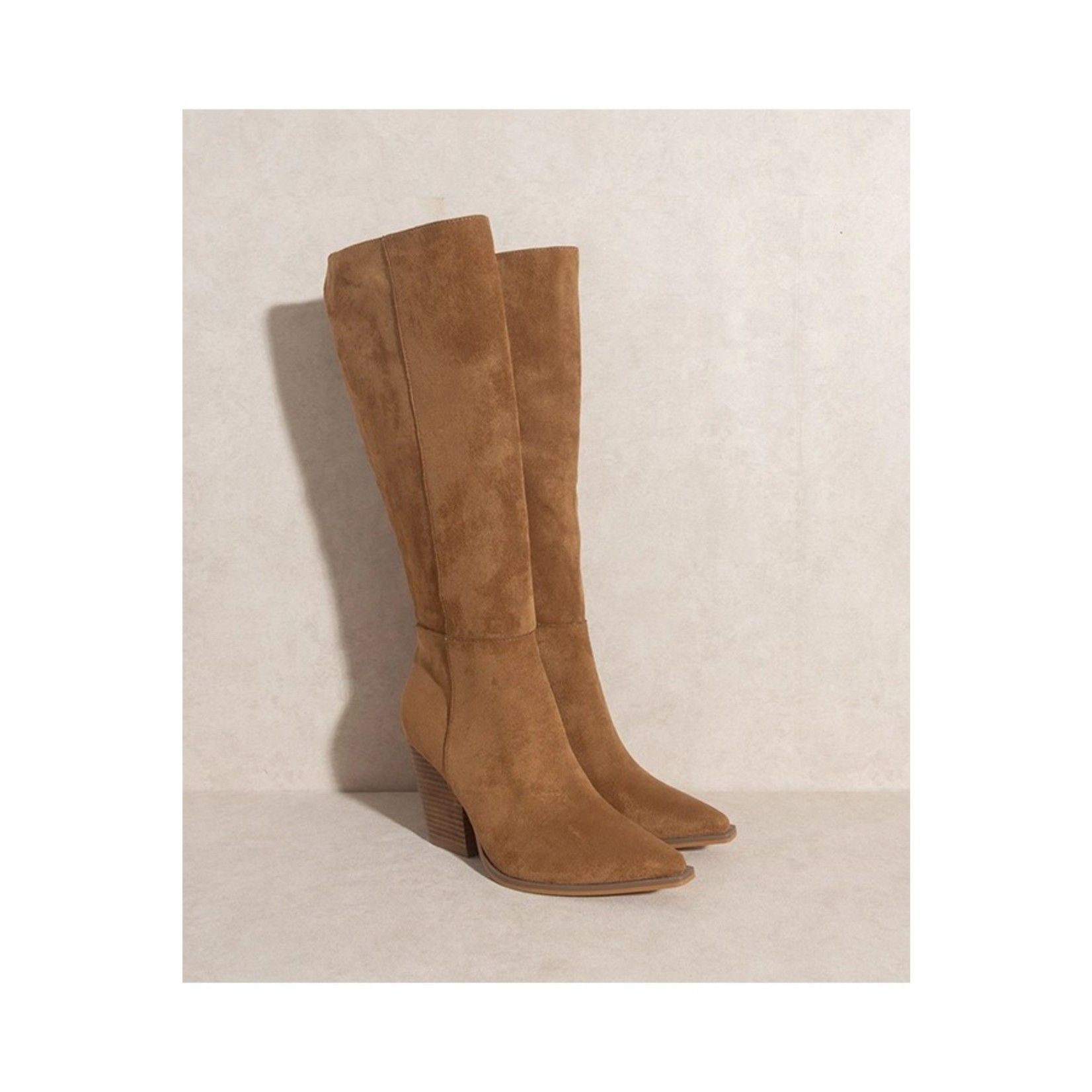Let's See Style Lilliana Tall Suede Heeled Boot