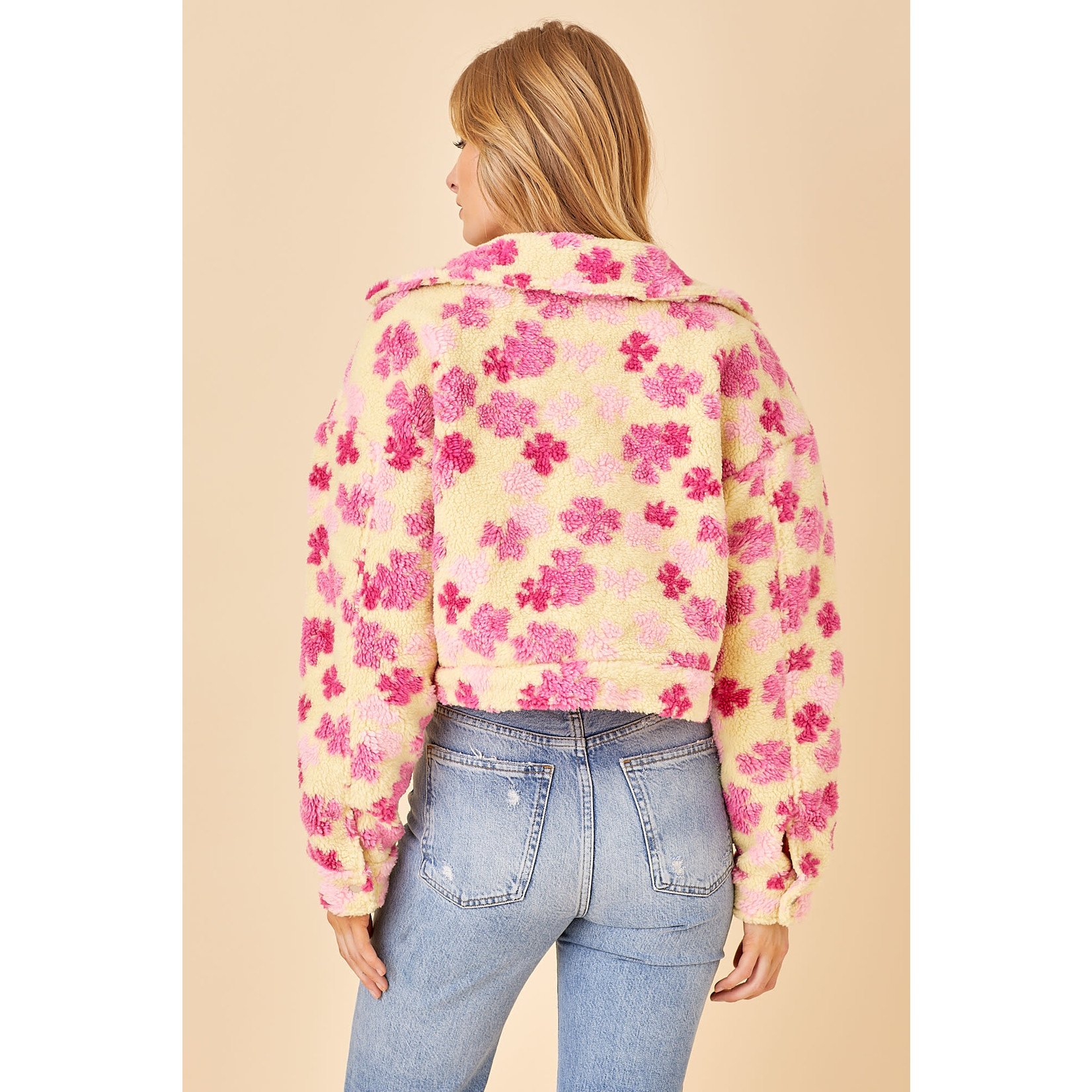 Bae Vely Floral Print Button Up Jacket