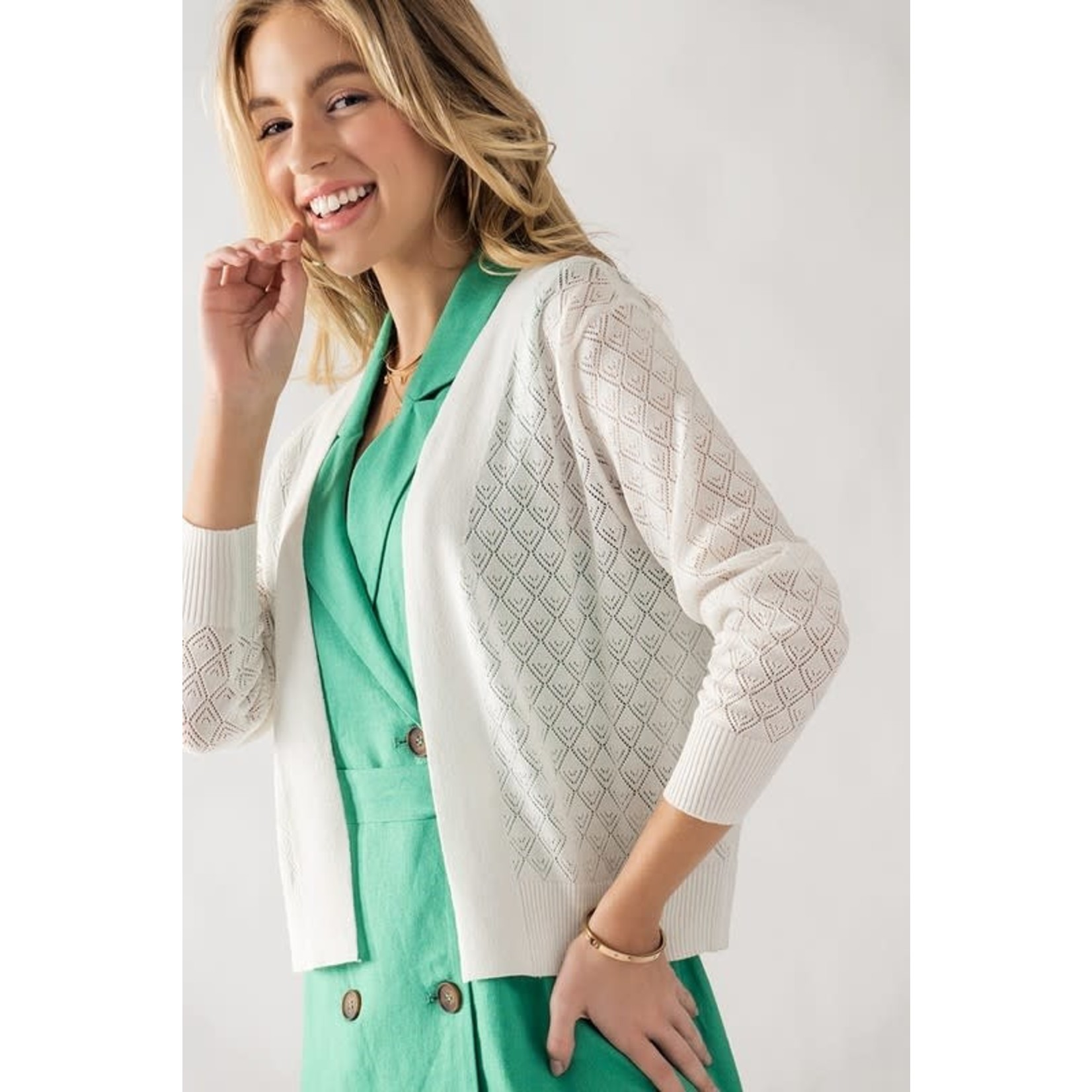 Trend Notes Diamond Punched Cardigan