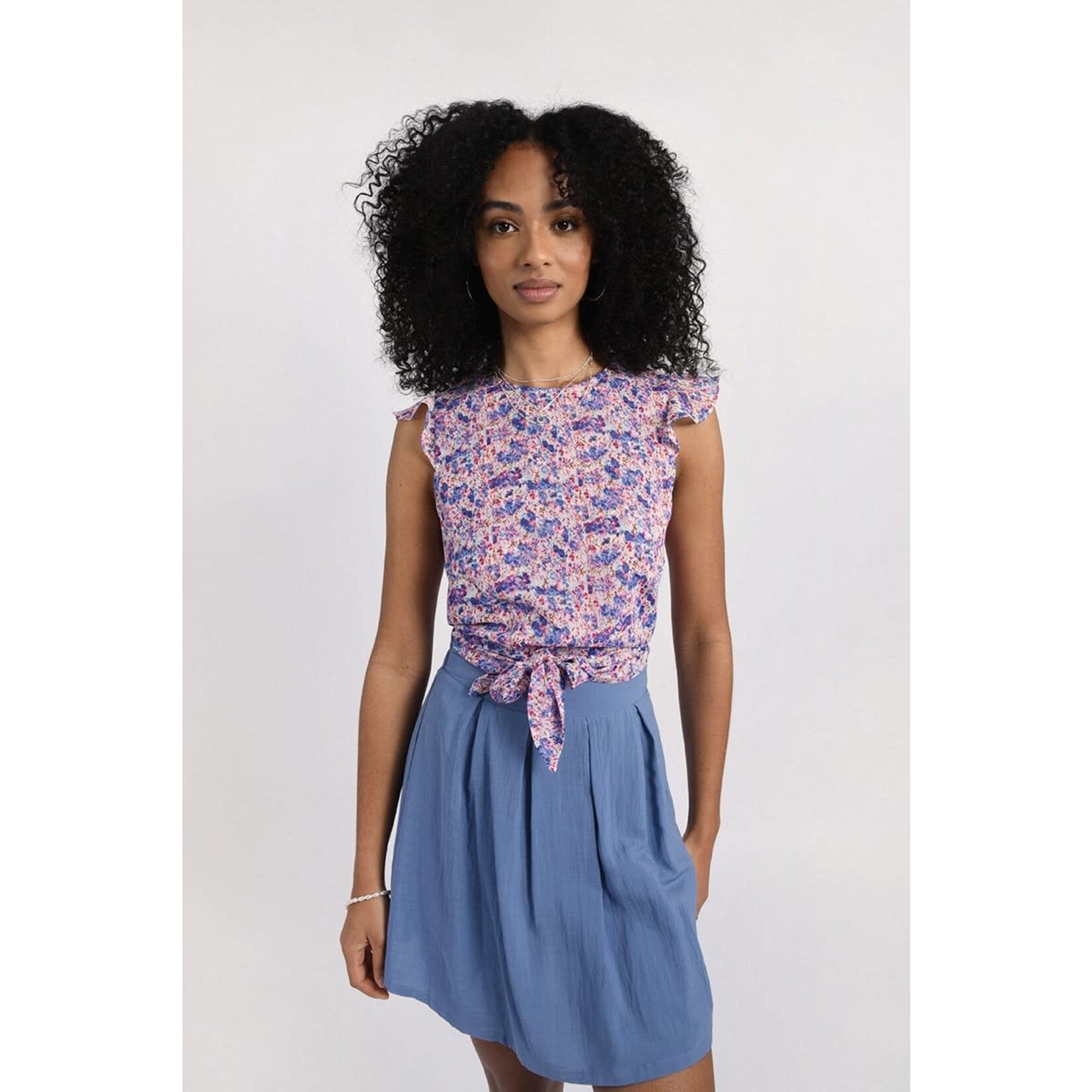 Molly bracken Printed Front Knotted Top