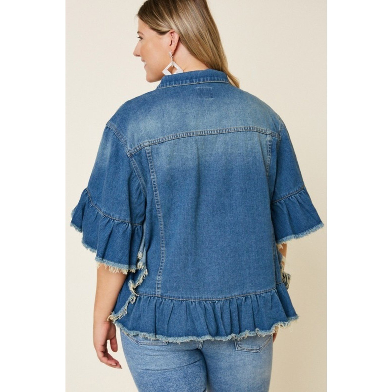 Hayden Ruffle Denim Jacket