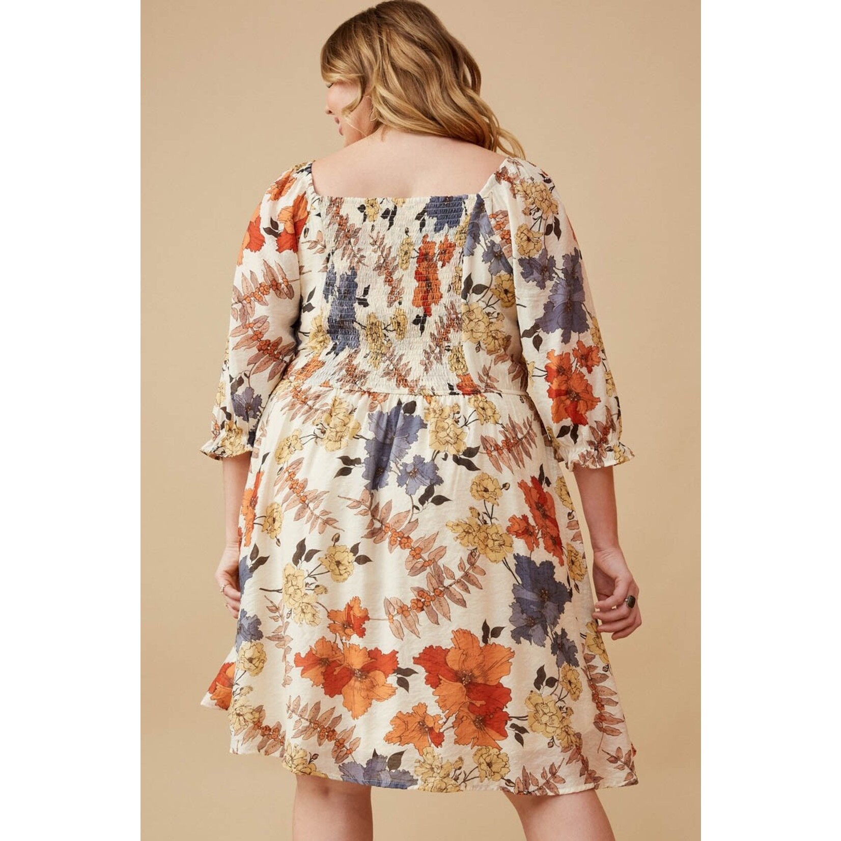 Hayden Floral Smocked Square Neck Dress
