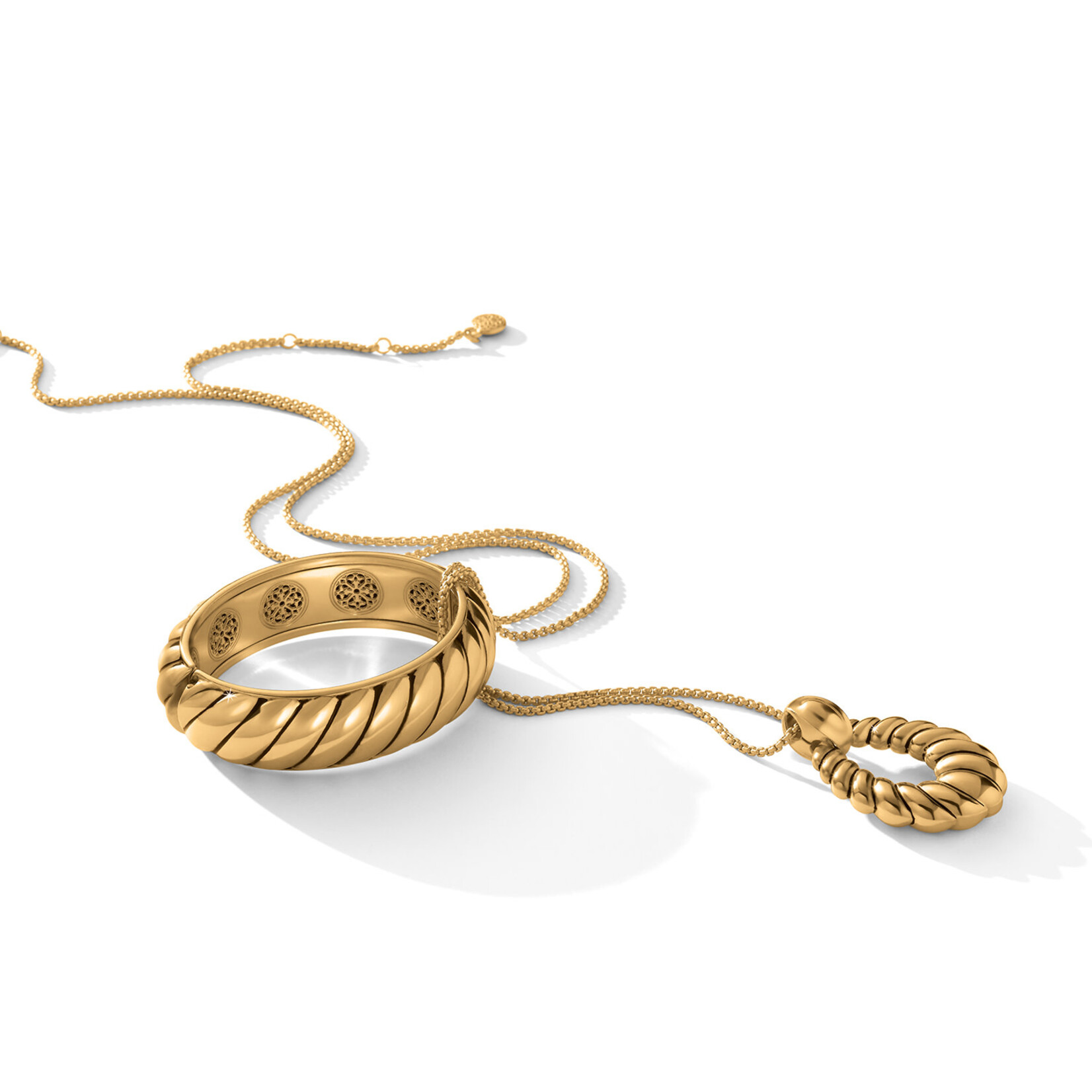 Brighton Gold Athena Scalloped Convertible Necklace