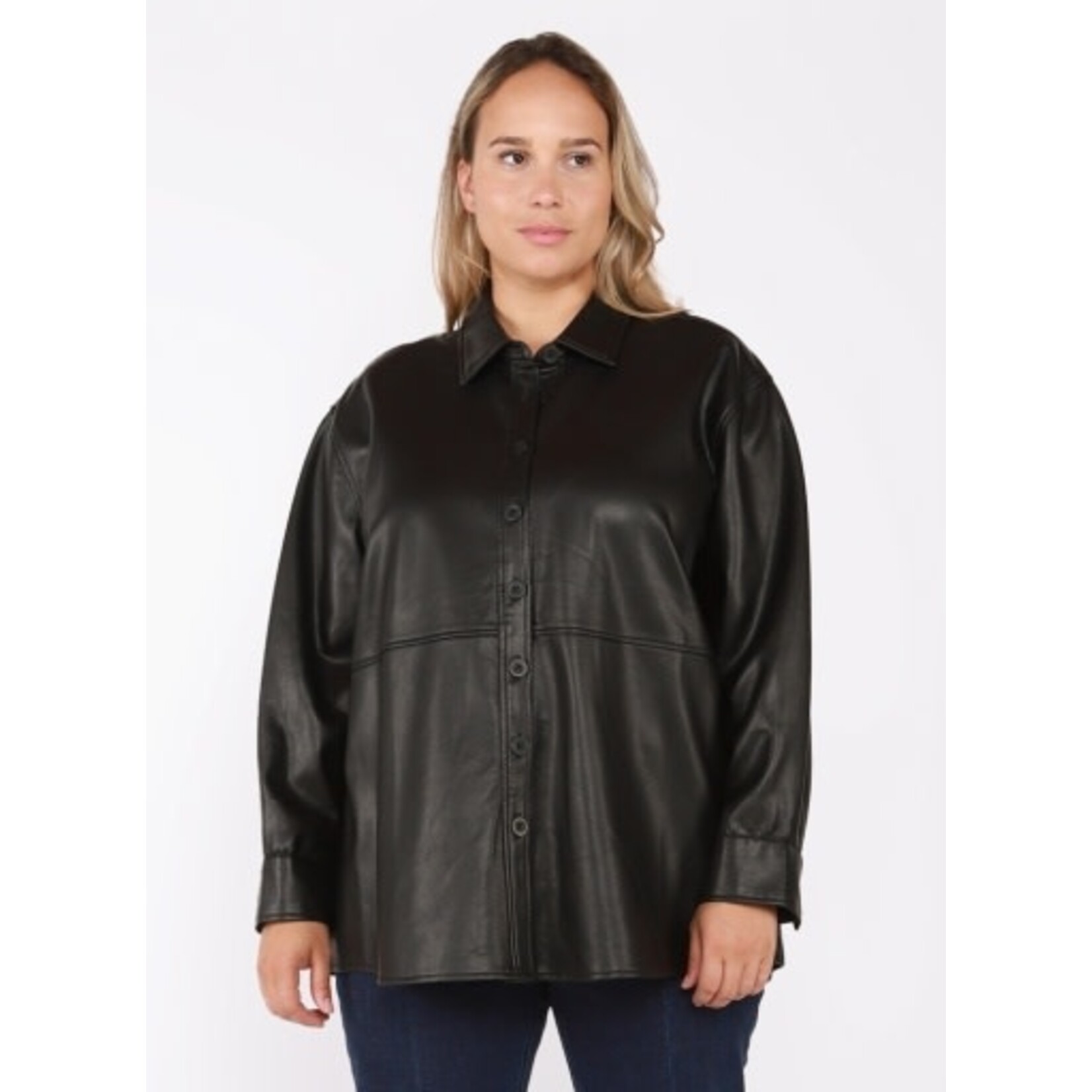 Dex Clothing Faux Leather Overshirt