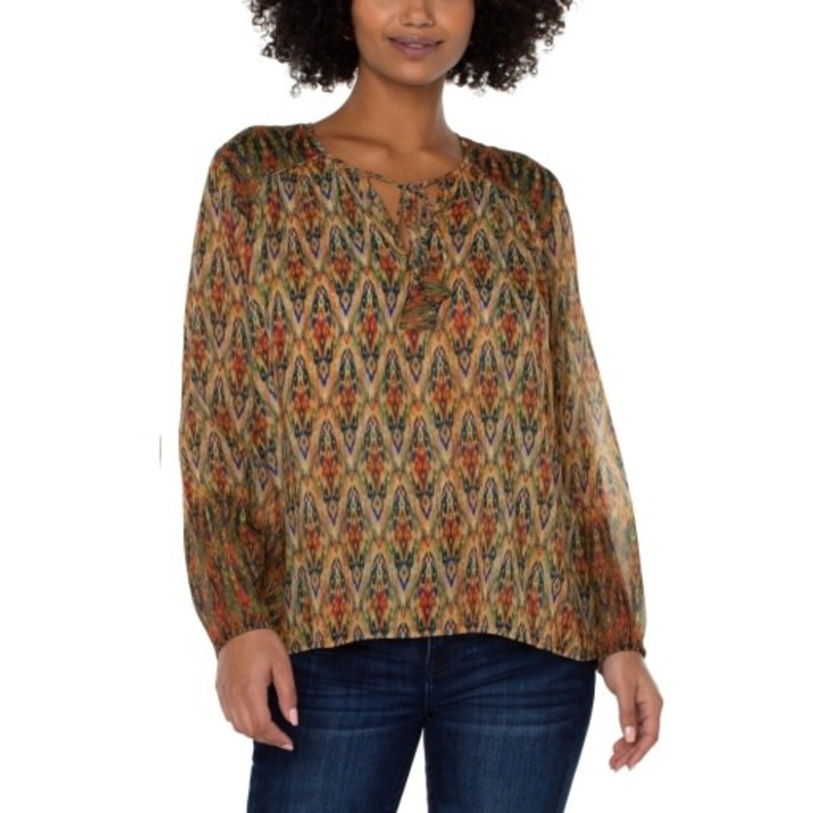 Liverpool Los Angeles Double Layer Woven Blouse