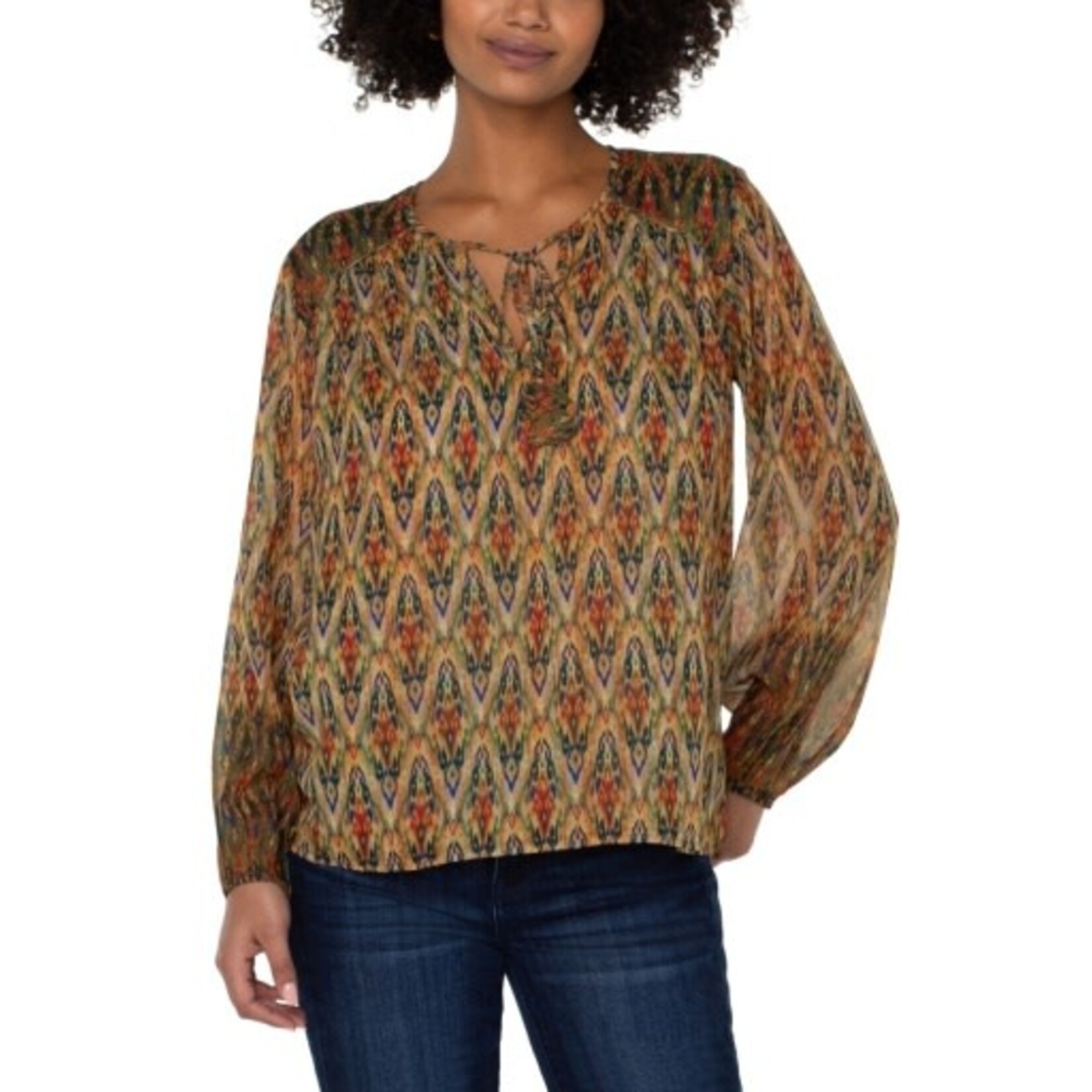 Liverpool Los Angeles Double Layer Woven Blouse