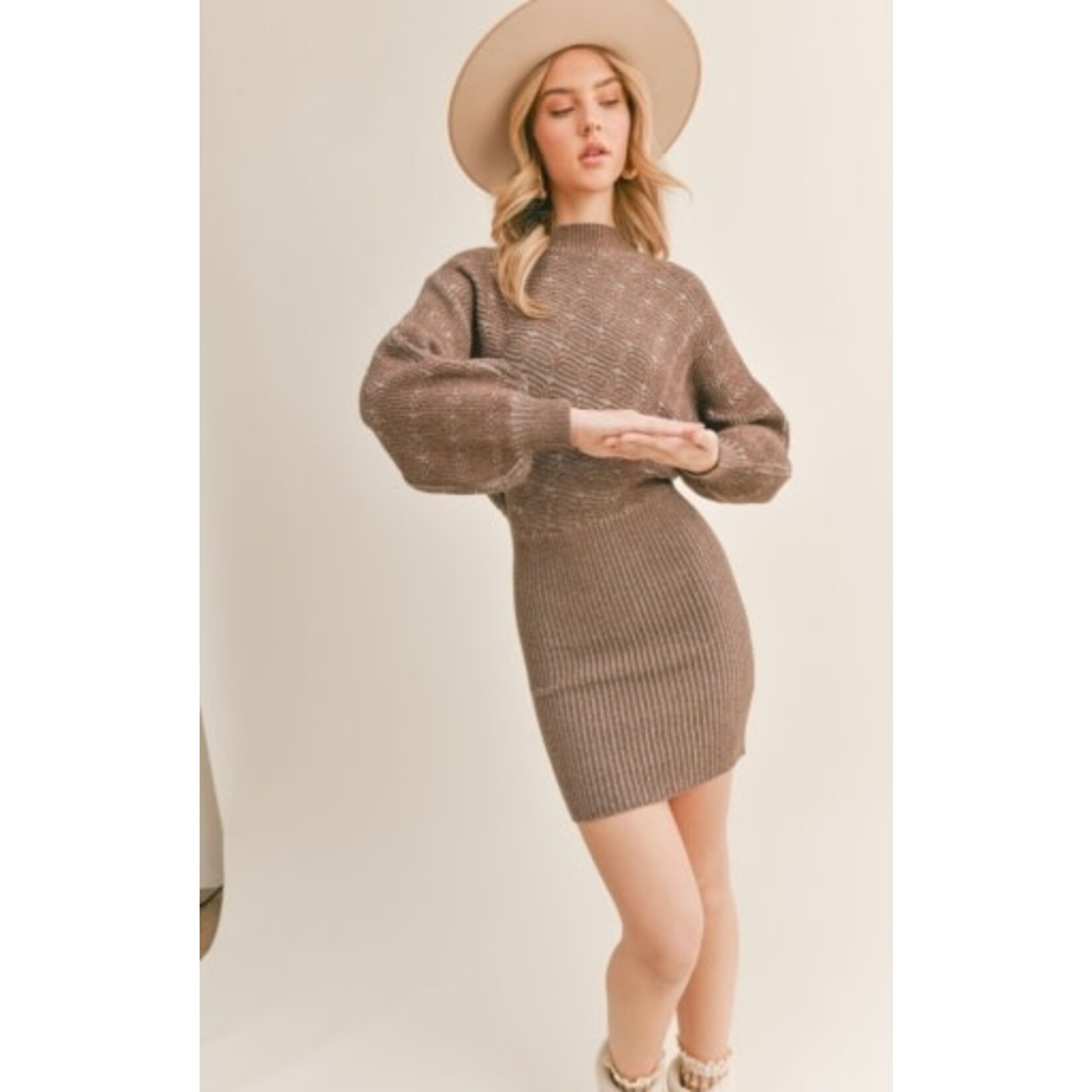 Sage the Label Along the Vines Cable Sweater Dress