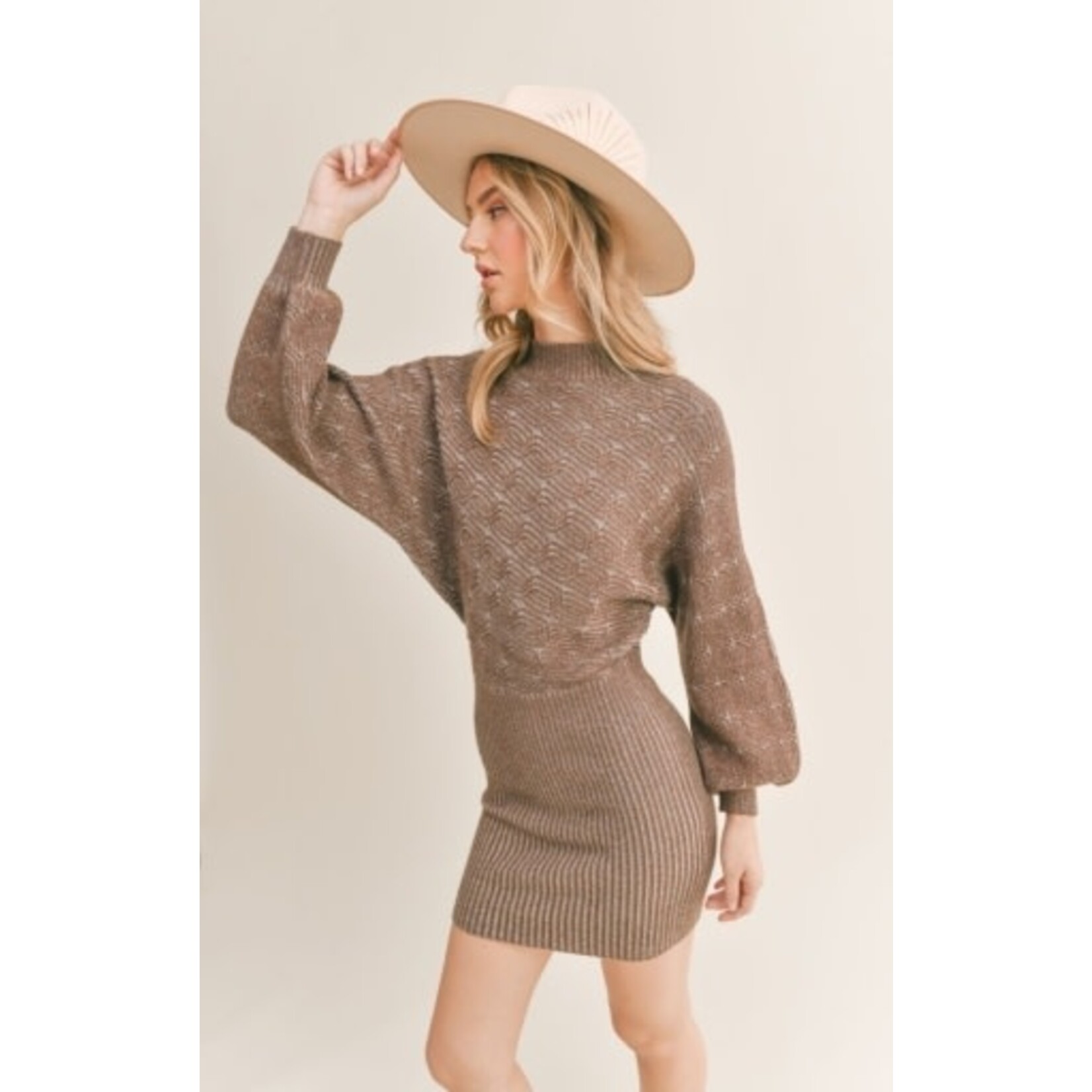 Sage the Label Along the Vines Cable Sweater Dress