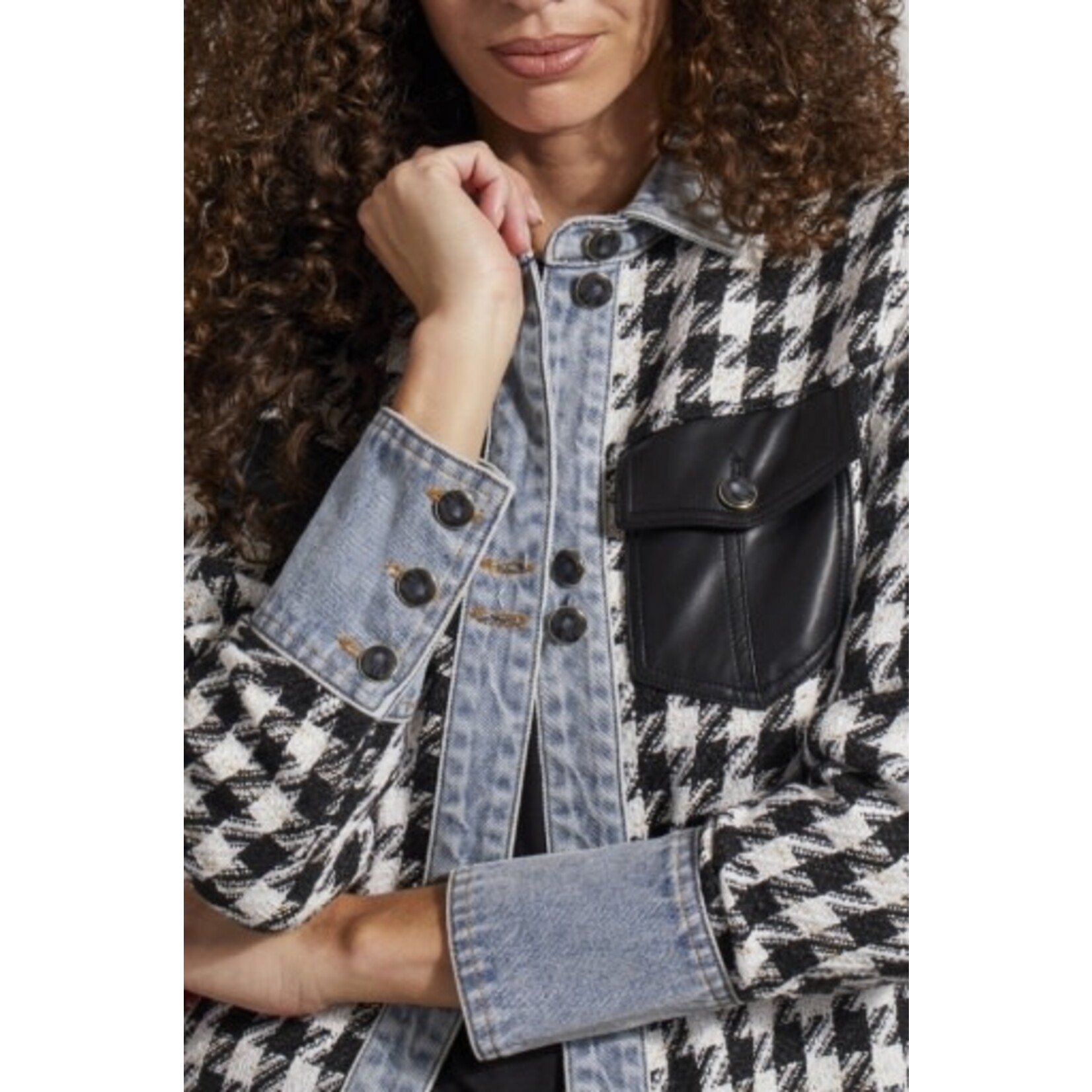 Tribal Button Up Houndstooth Jacket