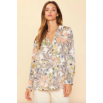 Skies are Blue Floral Silk Blouse