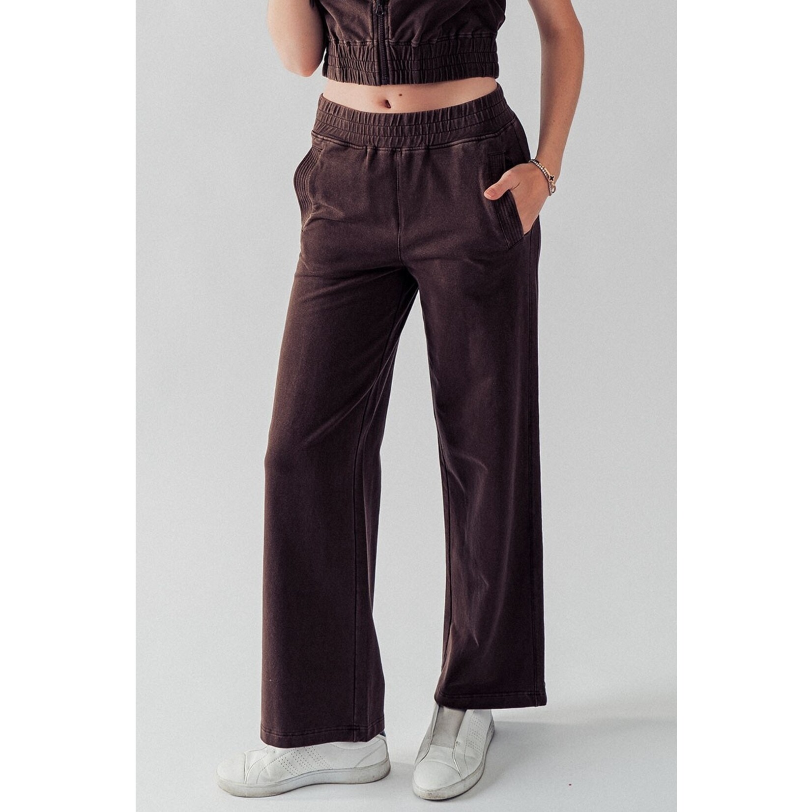 Trend Notes Bray Elastic Waist Mineral Wash Pants