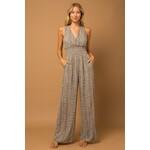 Gilli Smocked Waist Abstract Jumpsuit