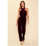 Skies are Blue Velvet Jumpsuit