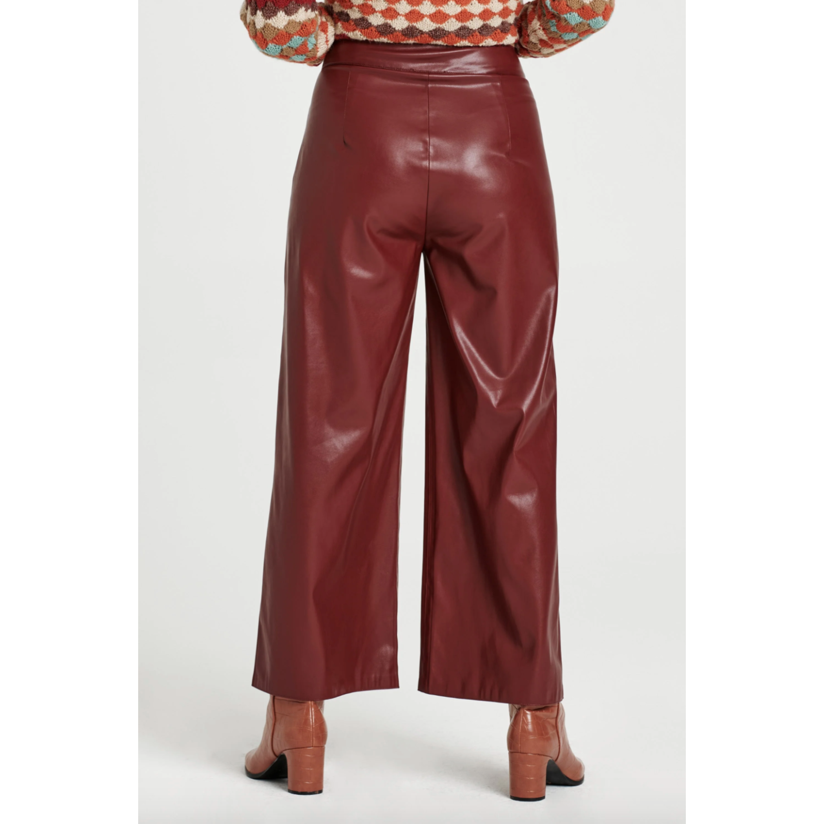 Another Love Sparkle Wide Leg Faux Leather Pant