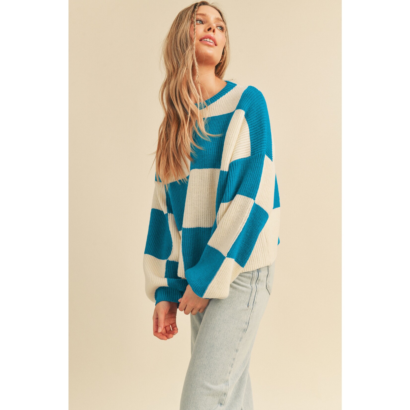 En Merci Checkered Oversized Sweater